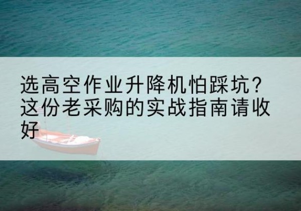 浦口高空作业升降机厂家推荐-选高空作业升降机怕踩坑？这份老采购的实战指南请收好