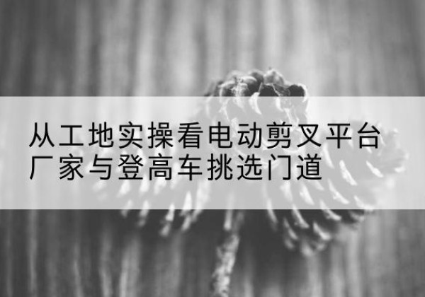 浦口电动剪叉升降平台厂家-从工地实操看电动剪叉平台厂家与登高车挑选门道